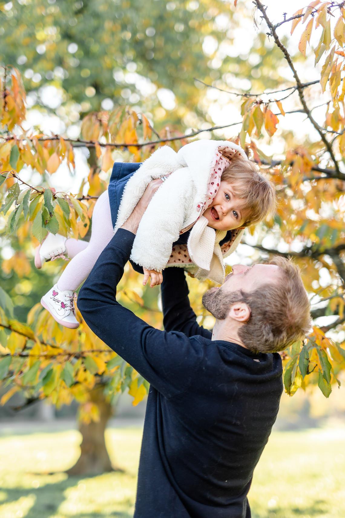 portrait père enfant automne
