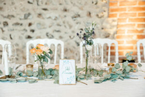 décoration de table mariage vert et orange