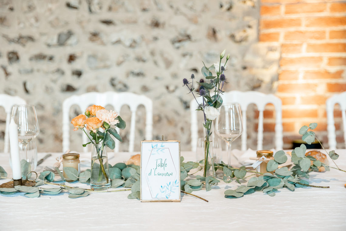 décoration de table mariage vert et orange