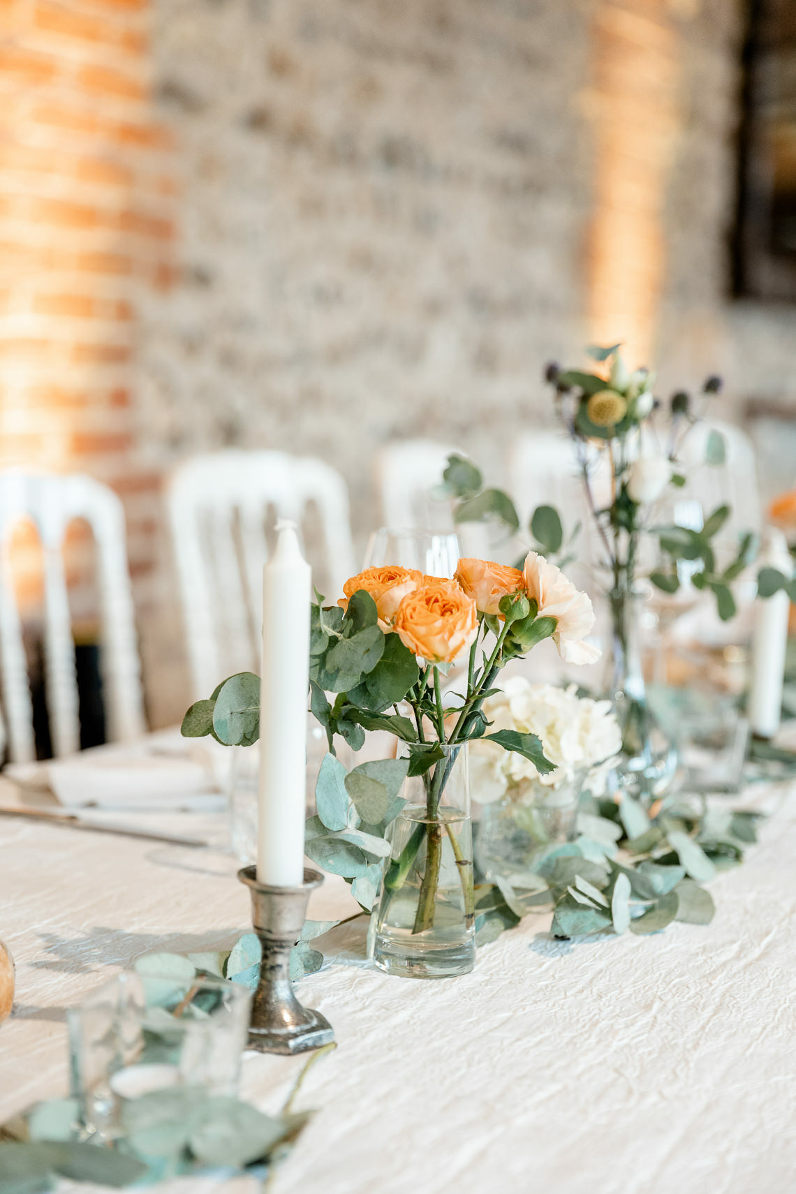 décoration de table mariage vert et orange